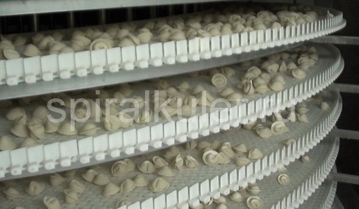 Фото - Спиральный конвейер для глубокой заморозки вареников и др. полуфабрикатов